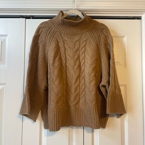 Banana Republic Tan Cable Knit Mockneck Sweater